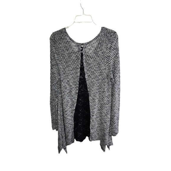 Glamour Farms Boutique Sweater Tunic Asymmetrical Lace Back Size 2X - Picture 2 of 6